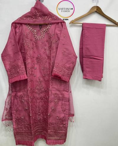 DN 2364 BY SAFFANA  SOFT ORGANZA SILK SALWAR KAMEEZ MANUFACTURER IN SURAT